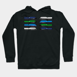 Sir Nigel Gresley's A4 Steam Locomotives Print Hoodie